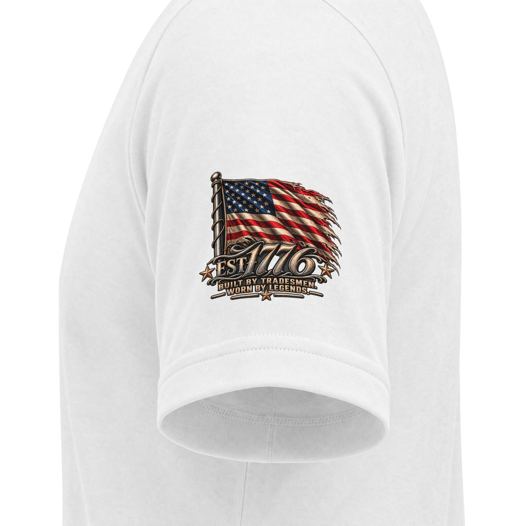 American proudly worn t-shirt