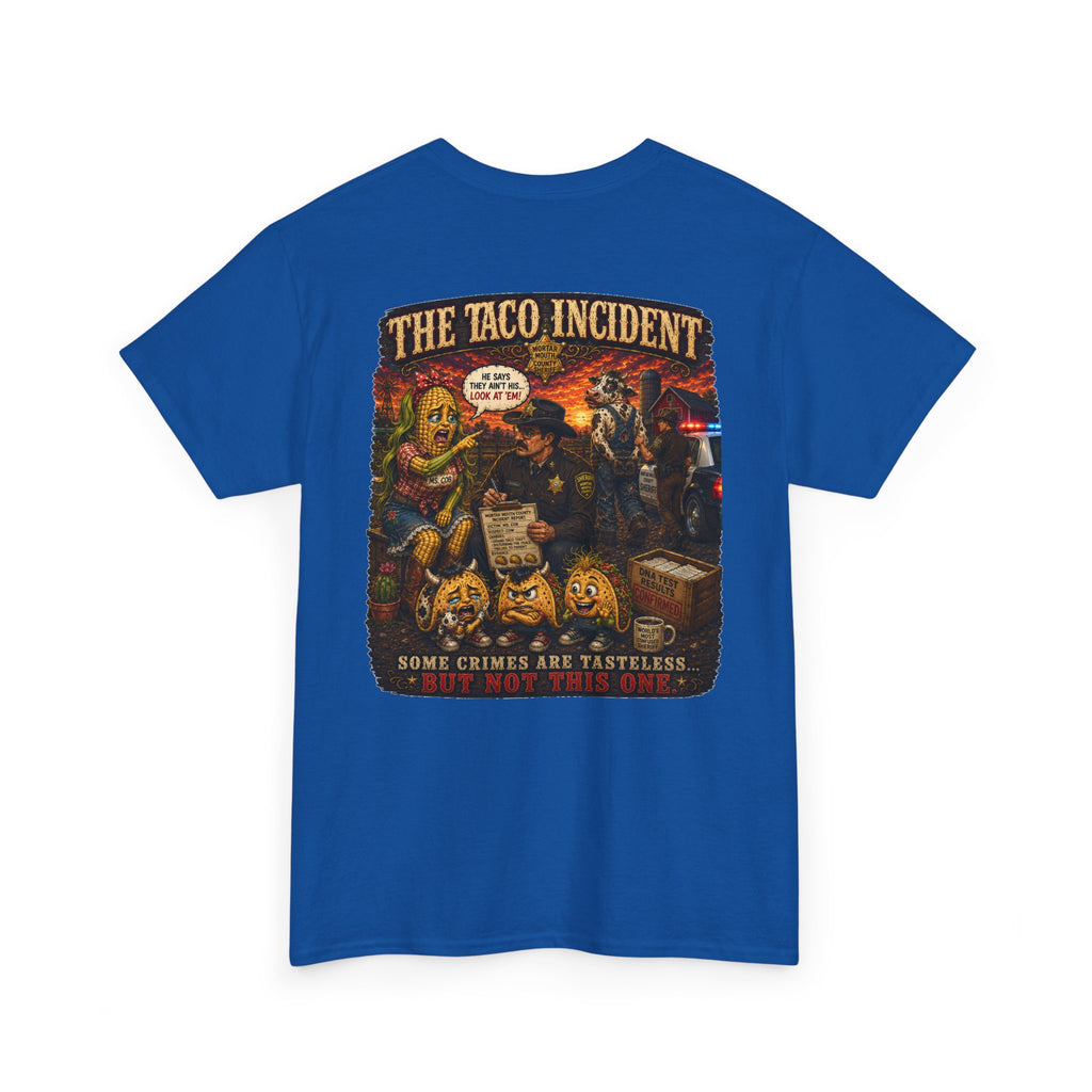 The Taco Incident | Funny Cow & Corn Graphic Tee | Mortar Mouth Co.