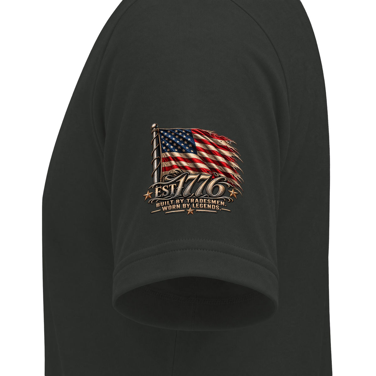 American proudly worn t-shirt