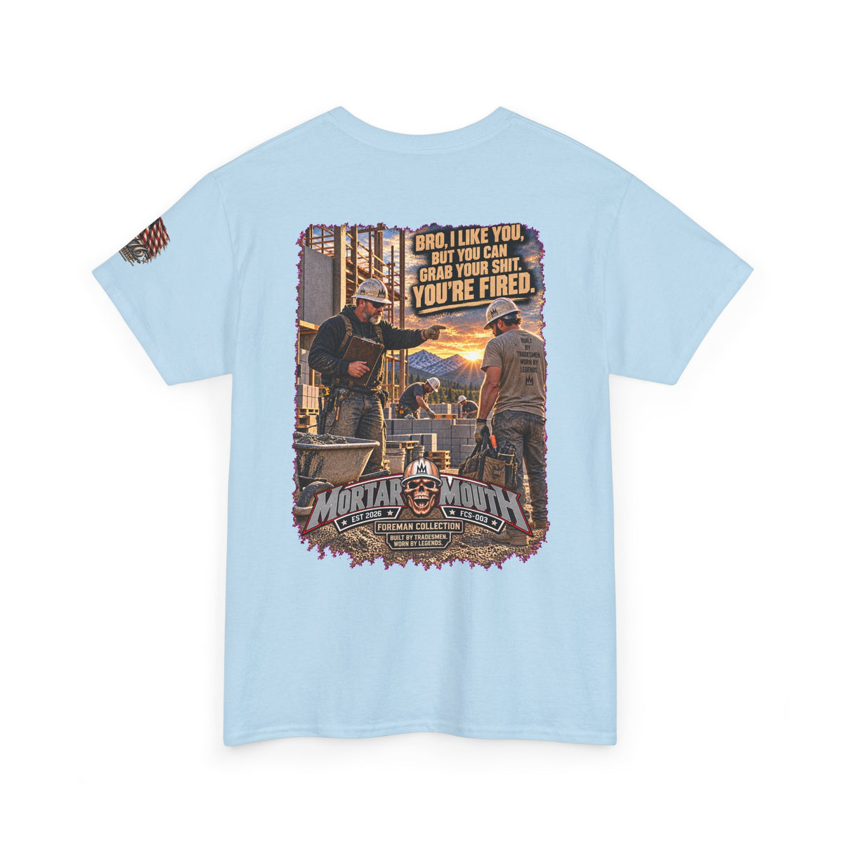 Mortar Mouth Co. Blue-Collar Graphic Tee — Crew Drop 16