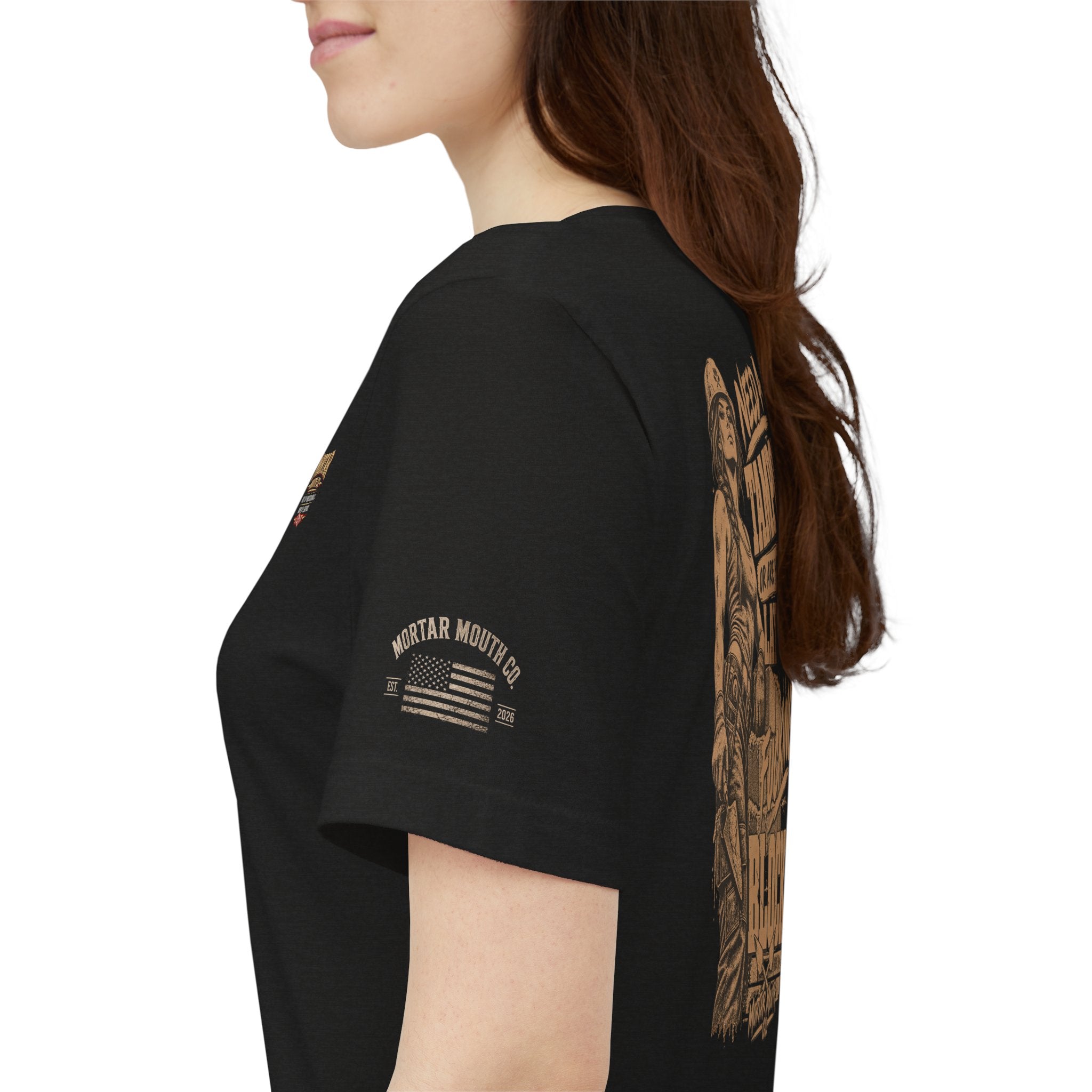 ALRIGHT YOU BUNCH OF BAD A$$ BLOCK LADYS WEAR IT PROUD. "Need a Tampon? Or Are You Gonna Lay Some Fucking Block?" Military-Style Graphic T-Shirt