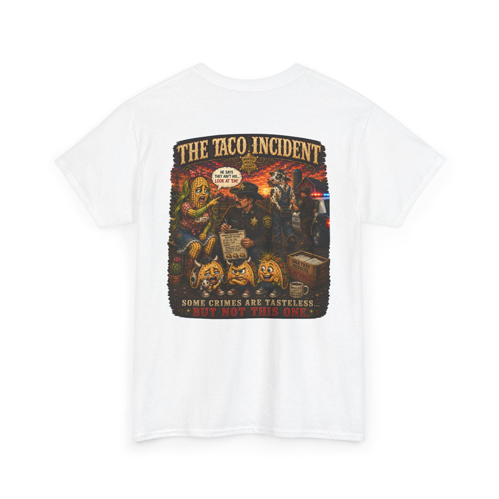 The Taco Incident | Funny Cow & Corn Graphic Tee | Mortar Mouth Co.