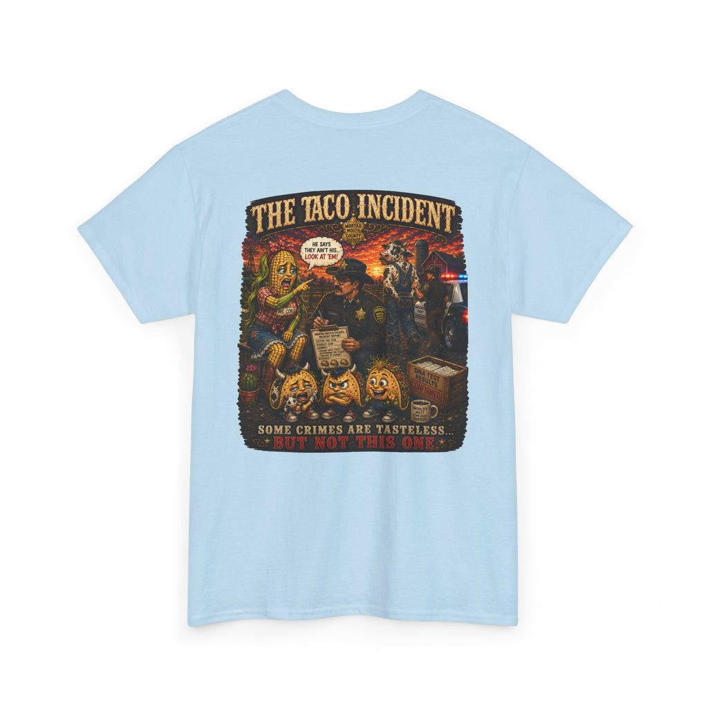 The Taco Incident | Funny Cow & Corn Graphic Tee | Mortar Mouth Co.