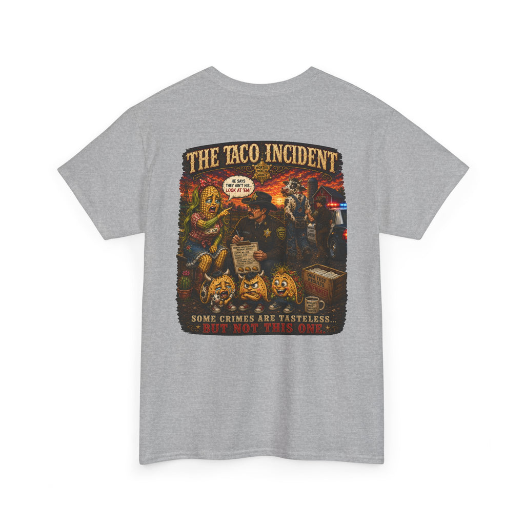 The Taco Incident | Funny Cow & Corn Graphic Tee | Mortar Mouth Co.