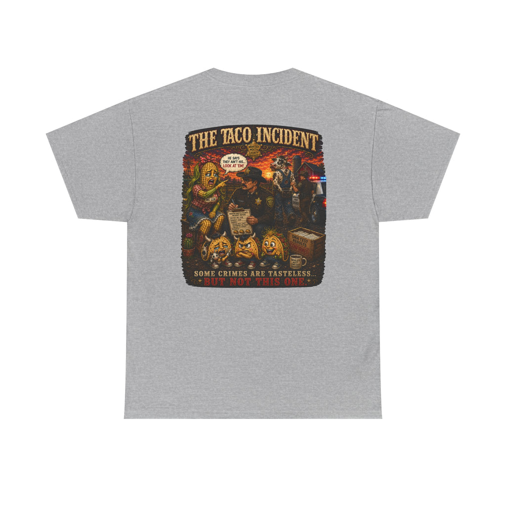 The Taco Incident | Funny Cow & Corn Graphic Tee | Mortar Mouth Co.