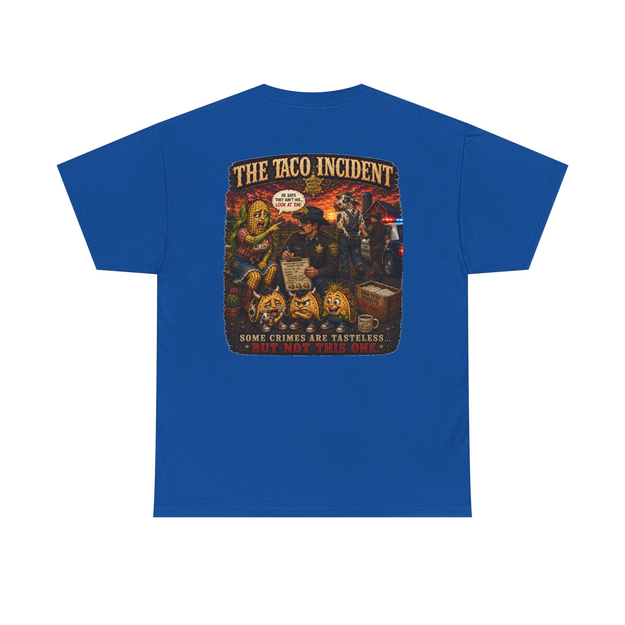 The Taco Incident | Funny Cow & Corn Graphic Tee | Mortar Mouth Co.