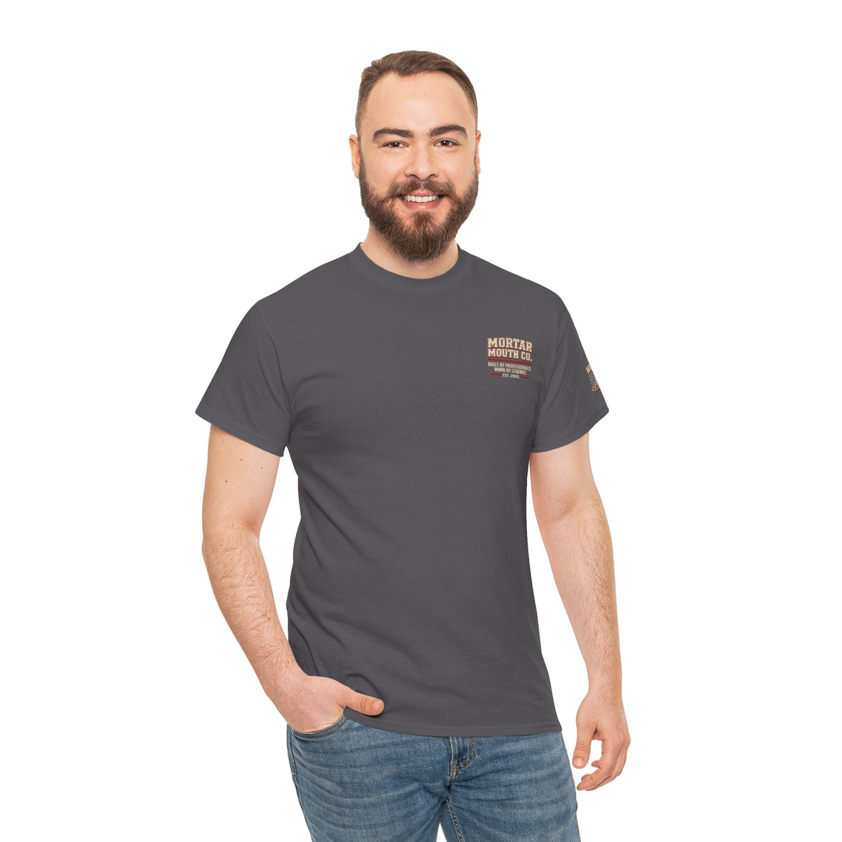 Funny Belly Button Finger Point Construction Shirt — Mason, Concrete, Labor Graphic Tee