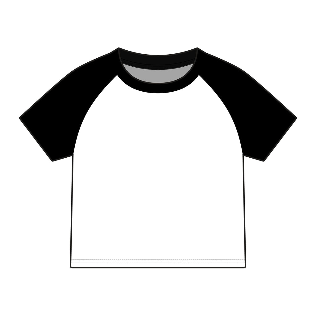 Women's Raglan Tee — Mortar Mouth Co. Pinup Skull Graphic ("Tradesmen Always Get The Tail")