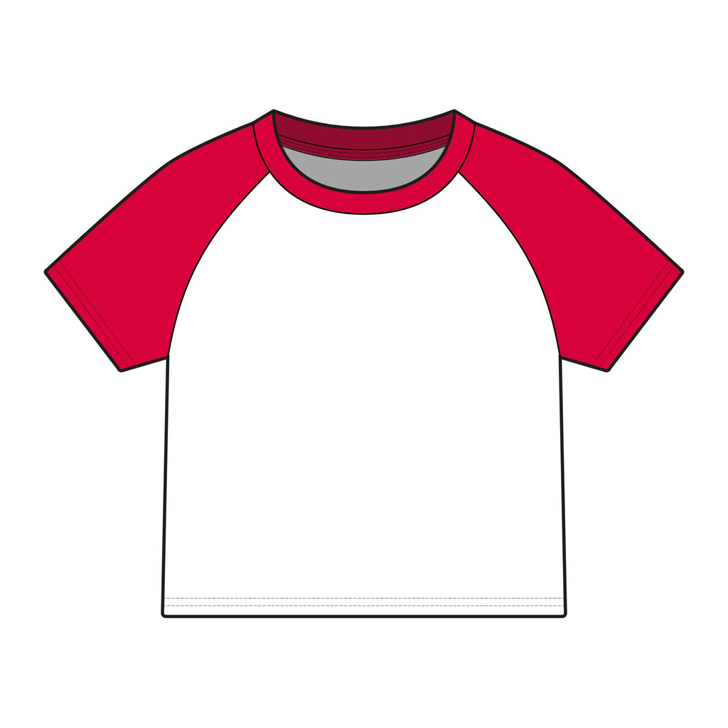 Women's Raglan Tee — Mortar Mouth Co. Pinup Skull Graphic ("Tradesmen Always Get The Tail")